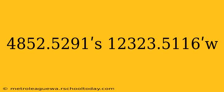 4852.5291ʹs 12323.5116ʹw