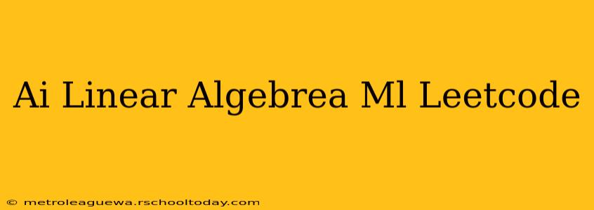 Ai Linear Algebrea Ml Leetcode