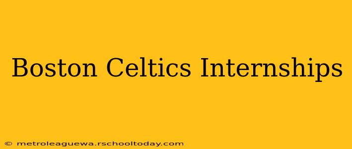 Boston Celtics Internships