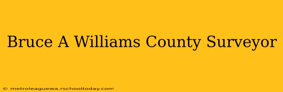 Bruce A Williams County Surveyor