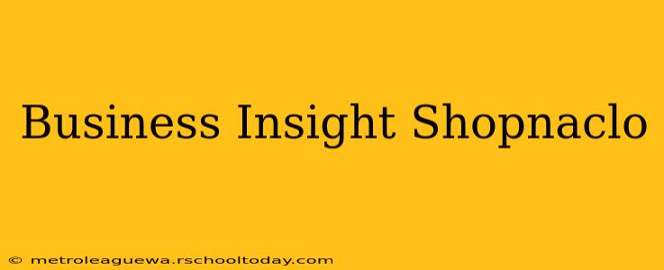 Business Insight Shopnaclo