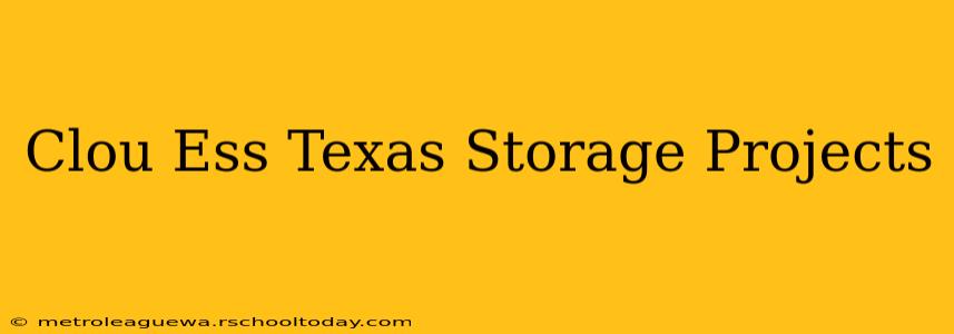 Clou Ess Texas Storage Projects