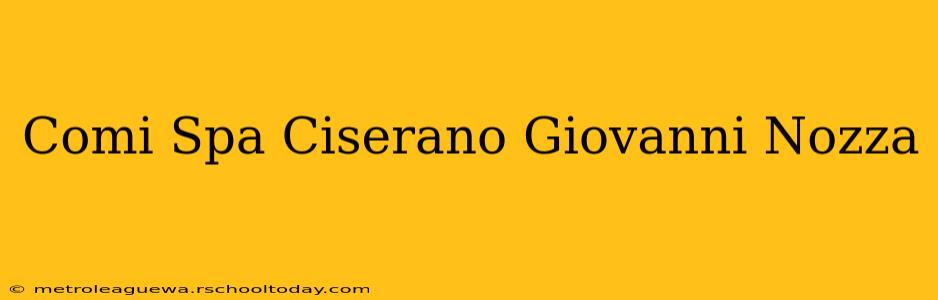 Comi Spa Ciserano Giovanni Nozza