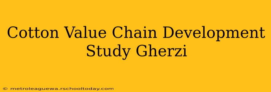 Cotton Value Chain Development Study Gherzi