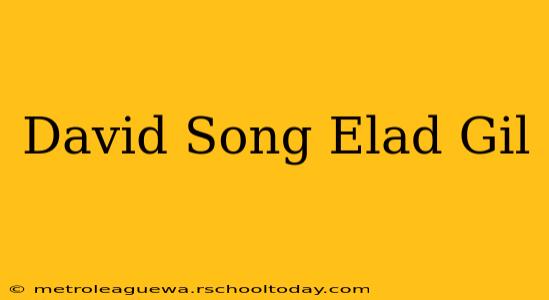 David Song Elad Gil