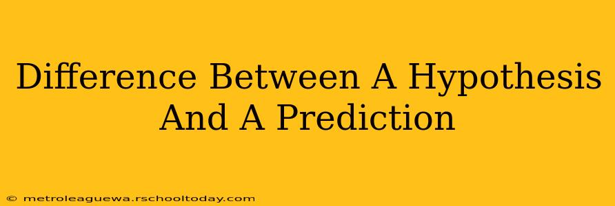 Difference Between A Hypothesis And A Prediction