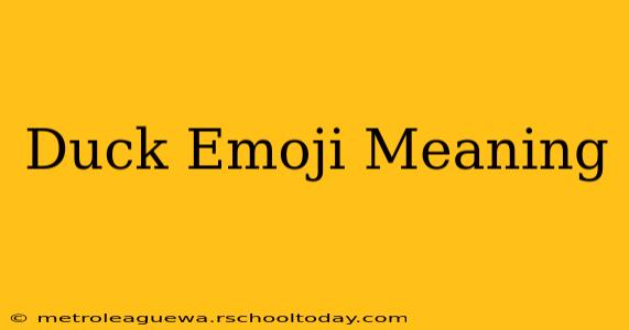 Duck Emoji Meaning