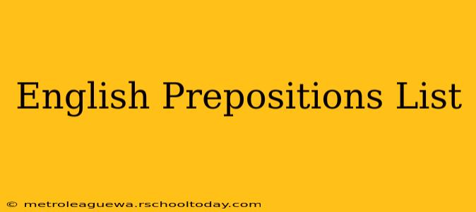 English Prepositions List