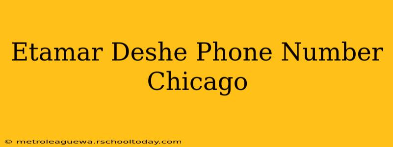 Etamar Deshe Phone Number Chicago