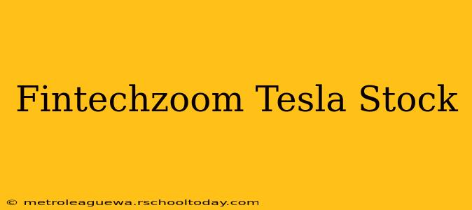 Fintechzoom Tesla Stock