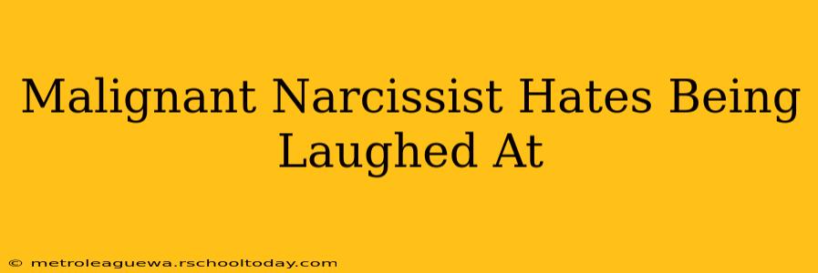 Malignant Narcissist Hates Being Laughed At