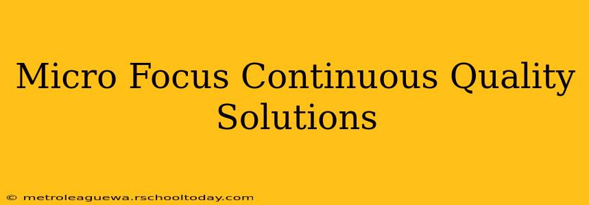 Micro Focus Continuous Quality Solutions