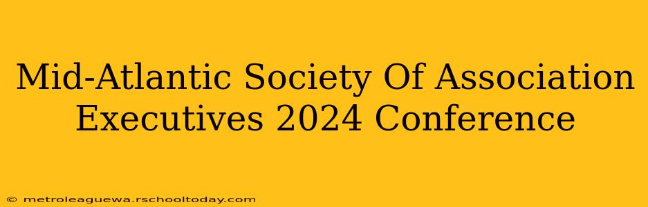 Mid-Atlantic Society Of Association Executives 2024 Conference