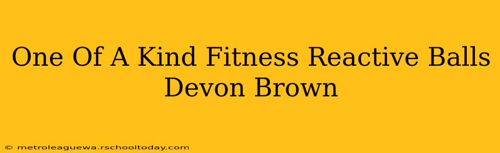 One Of A Kind Fitness Reactive Balls Devon Brown