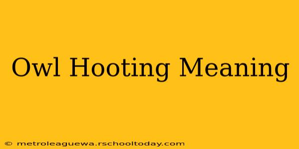 Owl Hooting Meaning