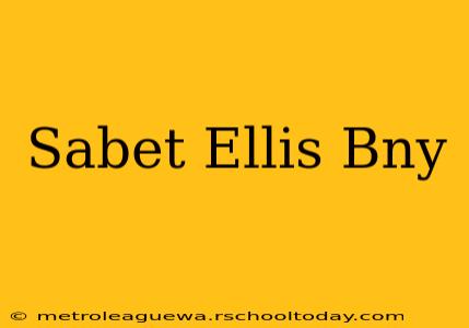 Sabet Ellis Bny