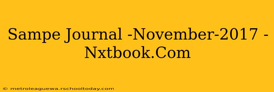 Sampe Journal -November-2017 - Nxtbook.Com