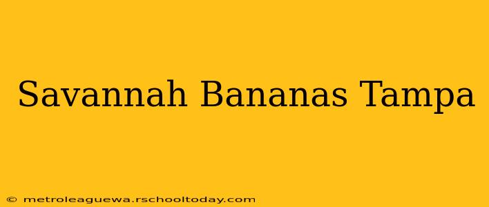 Savannah Bananas Tampa