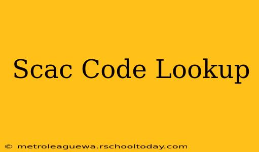 Scac Code Lookup