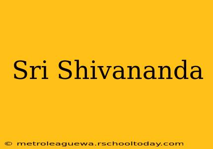 Sri Shivananda