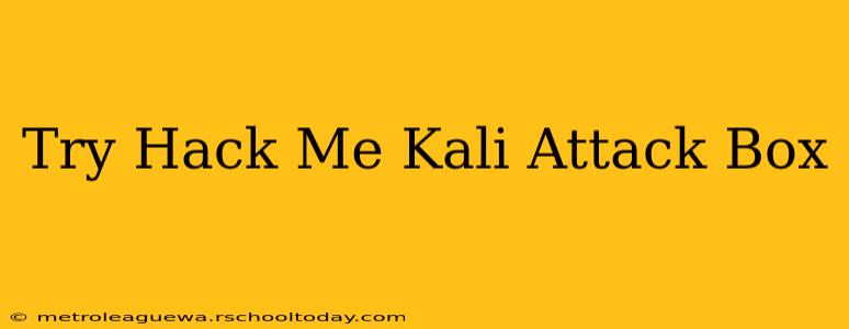 Try Hack Me Kali Attack Box