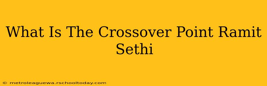 What Is The Crossover Point Ramit Sethi