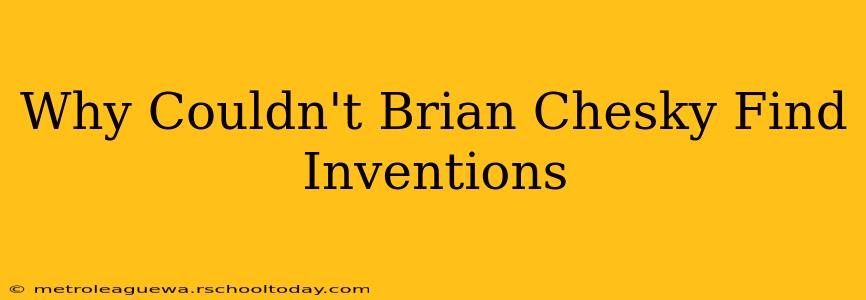 Why Couldn't Brian Chesky Find Inventions