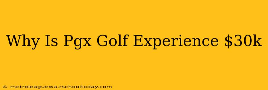 Why Is Pgx Golf Experience $30k