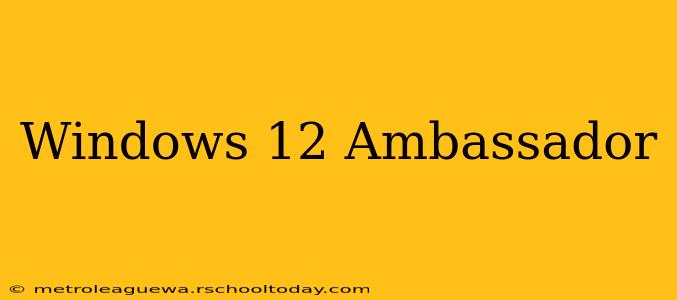 Windows 12 Ambassador