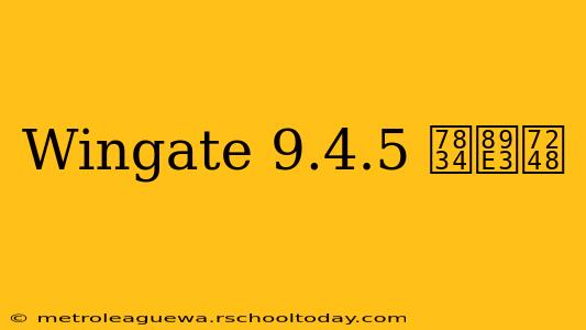 Wingate 9.4.5 破解版