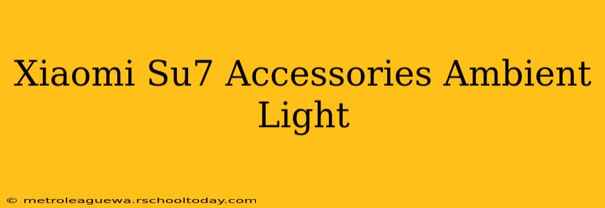 Xiaomi Su7 Accessories Ambient Light